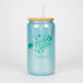 TRIM QUEEN | GOOD VIBES GLASS TUMBLER WITH LID AND STRAW Gadget Trim Queen GREEN LABEL/BLUE
