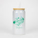 TRIM QUEEN | GOOD VIBES GLASS TUMBLER WITH LID AND STRAW Gadget Trim Queen GREEN LABEL /WHITE