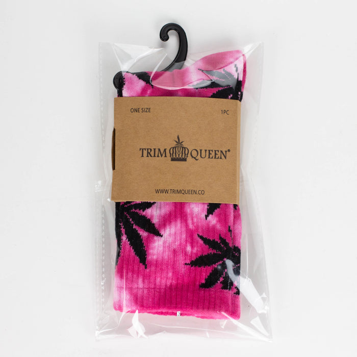 TRIM QUEEN | MJ SOCKS Footwear Trim Queen BLACK ON BRIGHT PINK TYE DYE