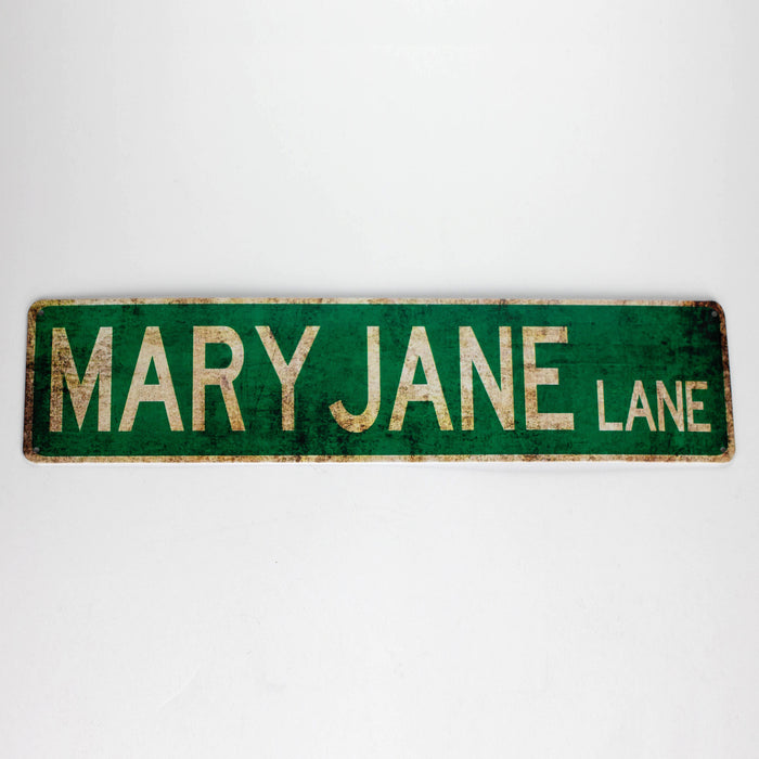 TRIM QUEEN | VINTAGE SIGN- 3.7" x 15.6" Flag · Sign · Deco Trim Queen MARY JANE LN
