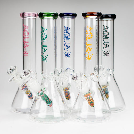 AQUA | 10" Beaker glass water bong with silicone cap [AQUA200] Glass Bong Canadian Distributor
