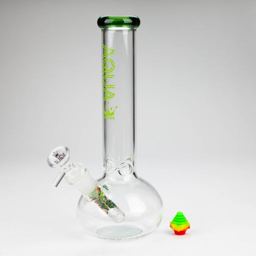 AQUA | 10" Round glass water bong with silicone cap [AQUA201] Bongs Canadian Distributor Green