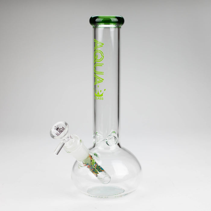 AQUA | 10" Round glass water bong with silicone cap [AQUA201]