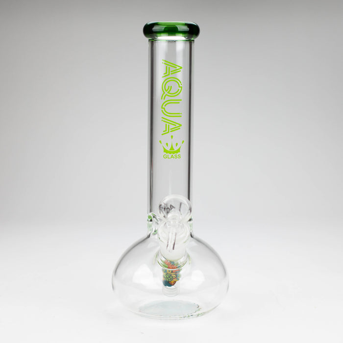 AQUA | 10" Round glass water bong with silicone cap [AQUA201]