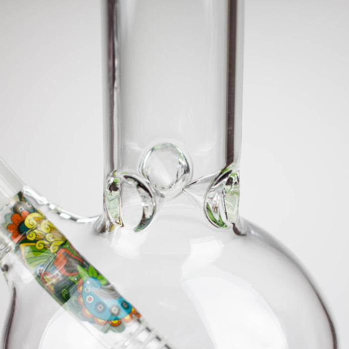 AQUA | 10" Round glass water bong with silicone cap [AQUA201] Glass Bong Canadian Distributor