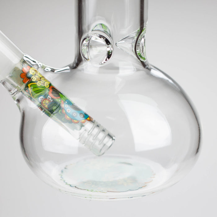 AQUA | 10" Round glass water bong with silicone cap [AQUA201] Glass Bong Canadian Distributor