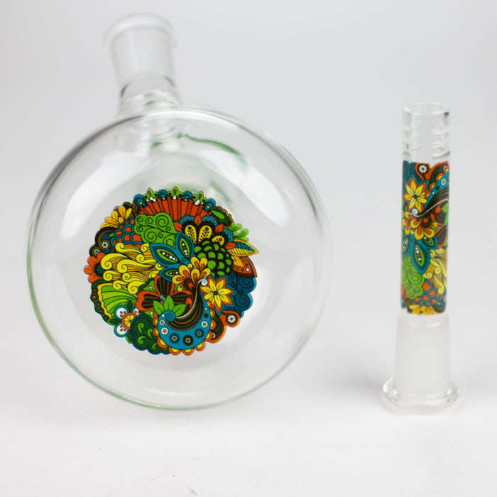 AQUA | 10" Round glass water bong with silicone cap [AQUA201] Glass Bong Canadian Distributor
