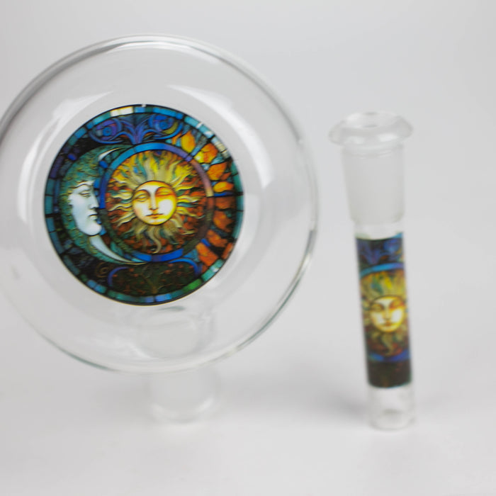 AQUA | 10" Round glass water bong with silicone cap [AQUA201] Glass Bong Canadian Distributor