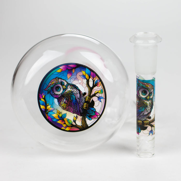 AQUA | 10" Round glass water bong with silicone cap [AQUA201] Glass Bong Canadian Distributor