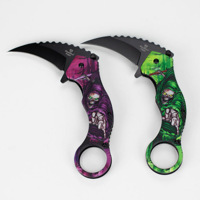 Snake Eye | Skull Design folding Karambit 3" Blade [SE-090P] Folding Knife BB Canada