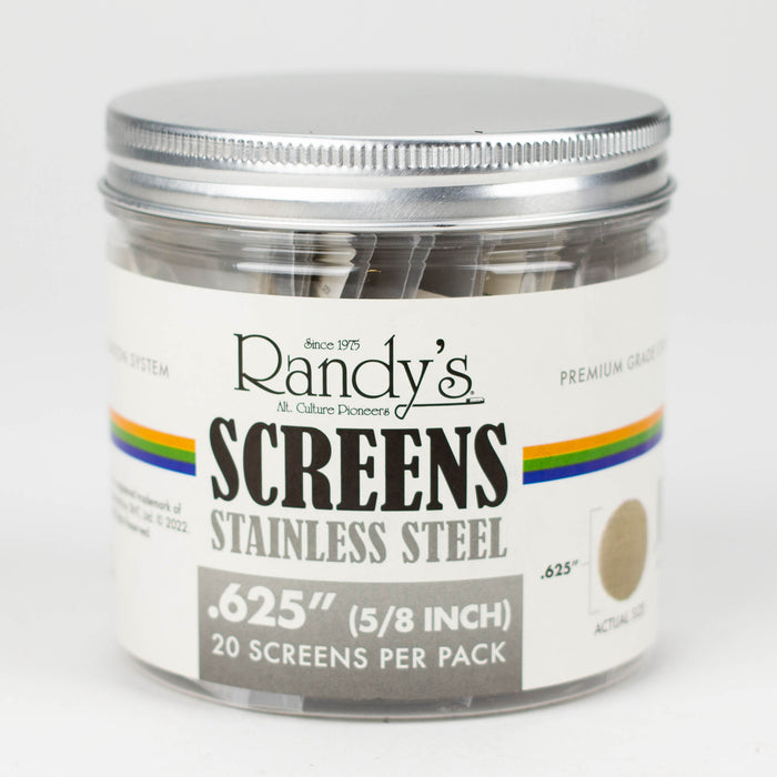 Randy's | Stainless Steel Screen Jar of 36 Metal Screen Smoking Cat Distribution 0.625" (5