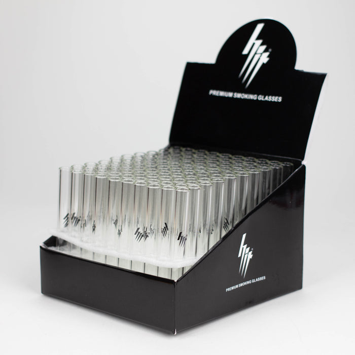 HIT Glass | 4.25" Clear Glass Tube straight pipe Box of 100 Blunt NIBO Distribution