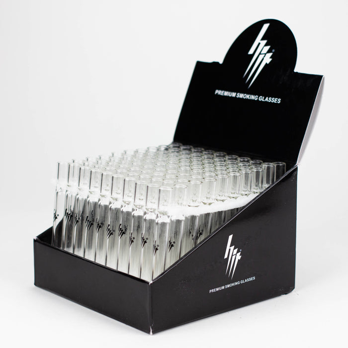 HIT Glass | 4.25" Clear Glass Chillum Pipe Box of 100 Blunt NIBO Distribution