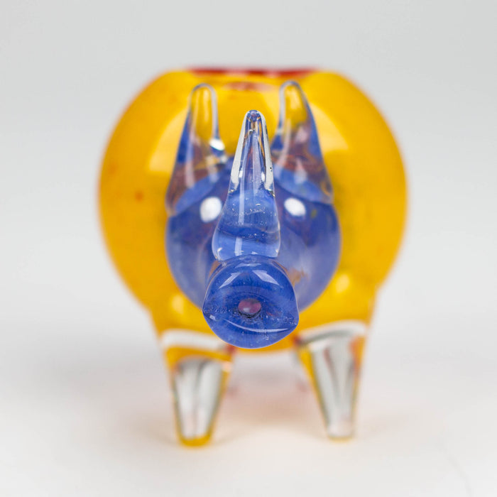 4" Rhino shape Rasta insideout pipe [PIP974] Glass Hand Pipe NIBO Distribution