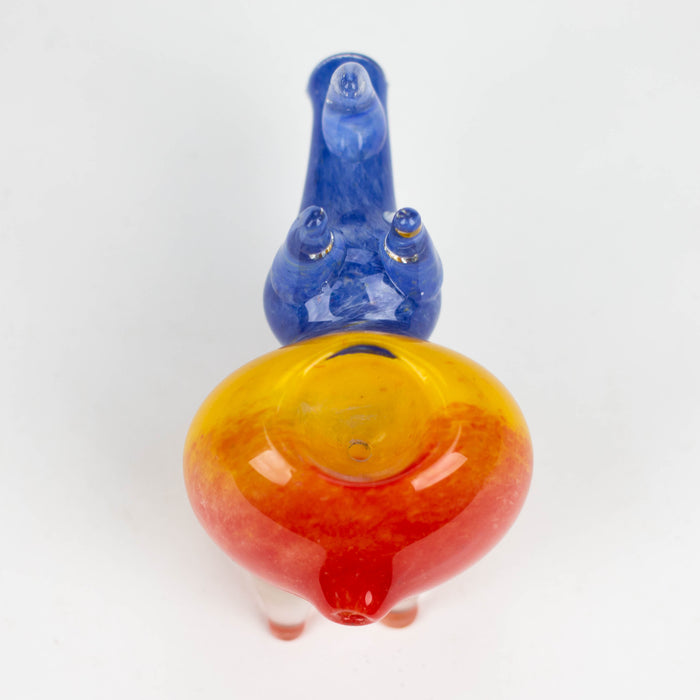 4" Rhino shape Rasta insideout pipe [PIP974] Glass Hand Pipe NIBO Distribution