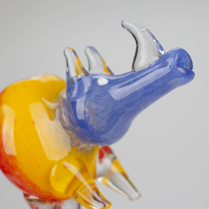 4" Rhino shape Rasta insideout pipe [PIP974] Glass Hand Pipe NIBO Distribution