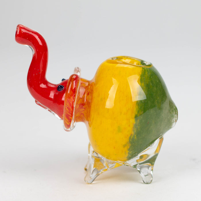 4.25" Elephant Rasta color hand pipe Glass Pipe NIBO Distribution