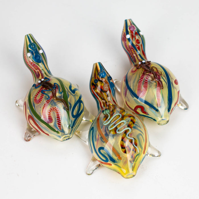 4.5" Turtle shape insideout pipe [PIP977] Glass Pipe NIBO Distribution