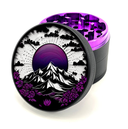 2.5" (63mm) Soft Touch Grinder - Purple Mountain Mandala Design_0