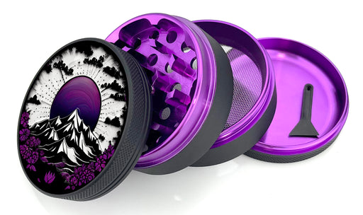 2.5" (63mm) Soft Touch Grinder - Purple Mountain Mandala Design_1