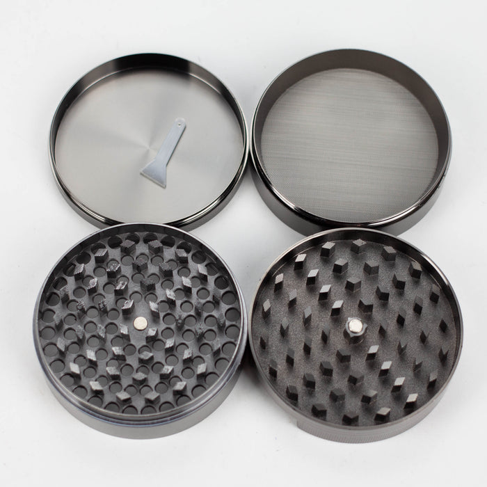 Fortune | 74mm 4 parts metal herb grinder [G092] Display Pack Super Supplys Inc
