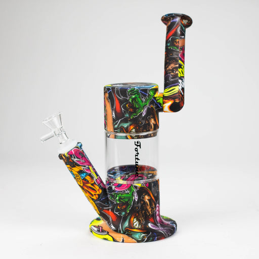 Fortune | 7-½" Hydrographic Silicone Detachable Bong-Assorted Bongs Super Supplys Inc