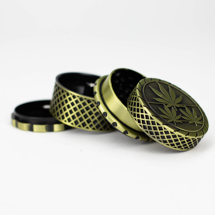 Leaf Design 4 parts Herb Grinder Box of 6 Display Pack Super Supplys Inc