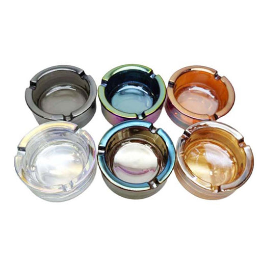 Electroplate Glass Ashtray box of 6 Ashtray Super Supplys Inc