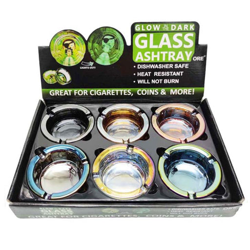 Electroplate Glass Ashtray box of 6 Ashtray Super Supplys Inc