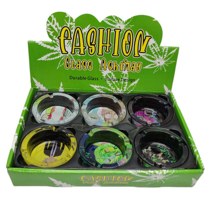 R&M Design Glass Ashtray Box of 6 Glass Ashtray Super Supplys Inc