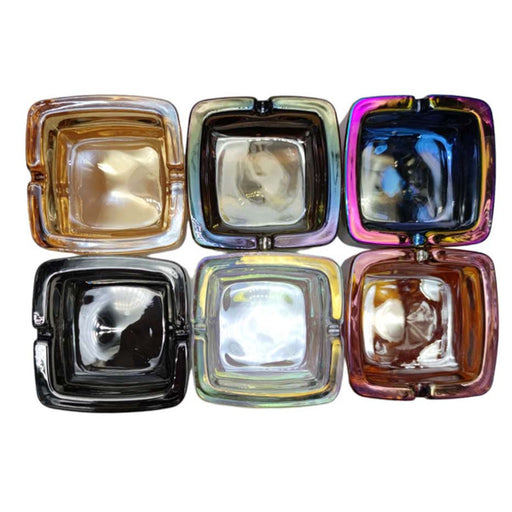 Square Electroplate Glass Ashtray Ashtray Super Supplys Inc