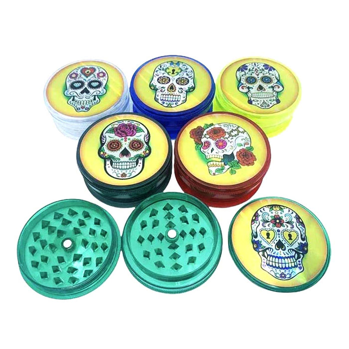 Calavera 2 Parts Plastic Grinder Box of 24 Display Super Supplys Inc