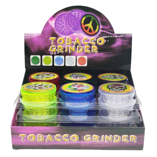 Calavera 2 Parts Plastic Grinder Box of 24 Herb Grinder Super Supplys Inc