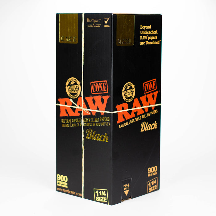 RAW | Classic Black 1 1/4 Prerolled Cones Bulk - 900 ROLLING PAPER ONE