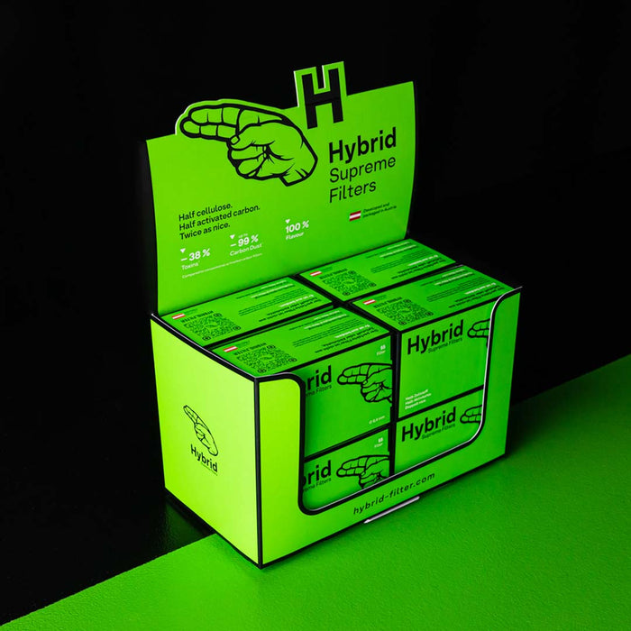 Hybrid Supreme Filters | Display Box "Box 55" (8 units) ROLLING ACCESSORIES Hybrid Supreme Filter