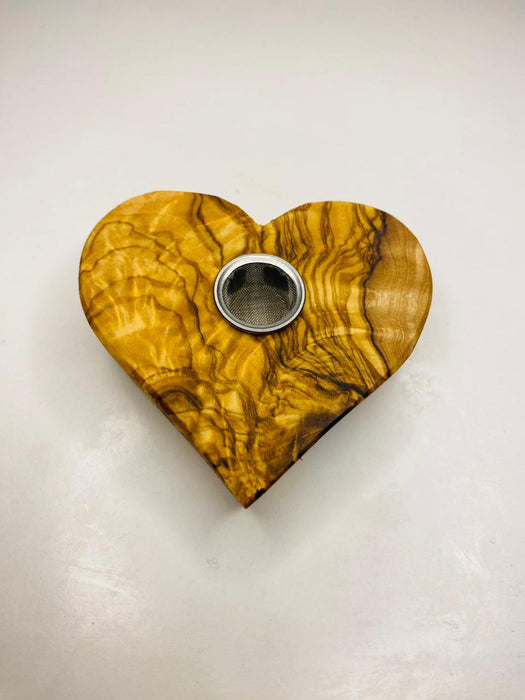 VOW | Olive Wood Heart Pipe Wooden Pipe Variety Olive Wood