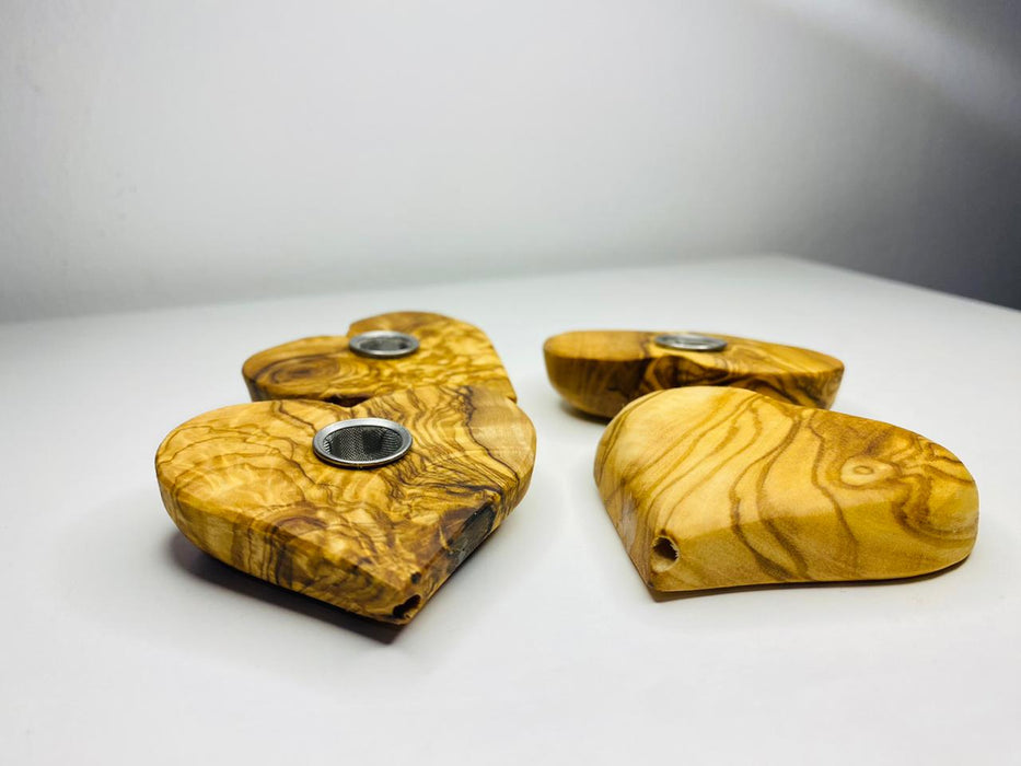 VOW | Olive Wood Heart Pipe Wooden Pipe Variety Olive Wood