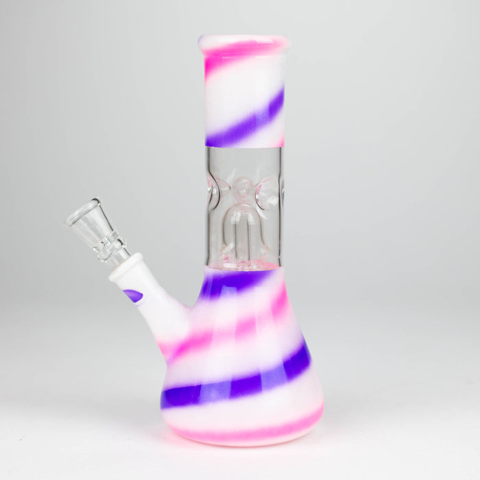 8" Blue n Mauve Strips Dome Percolator Bong Glass Bong THEBOOMBOXCLUB Canada