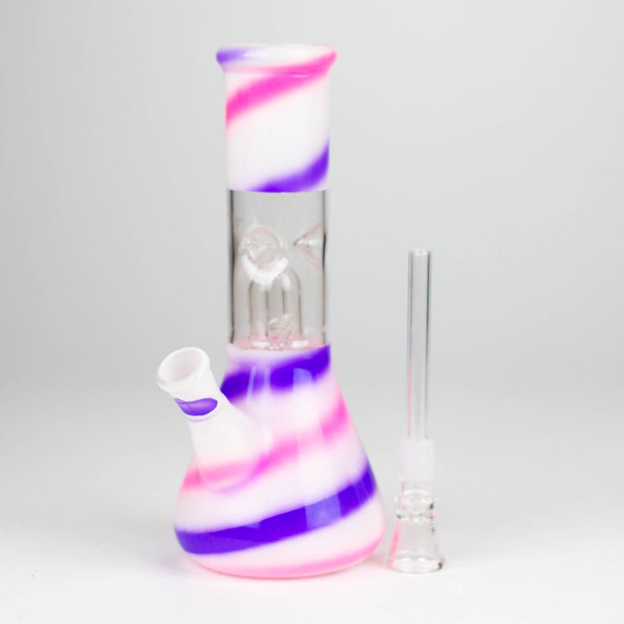8" Blue n Mauve Strips Dome Percolator Bong Glass Bong THEBOOMBOXCLUB Canada