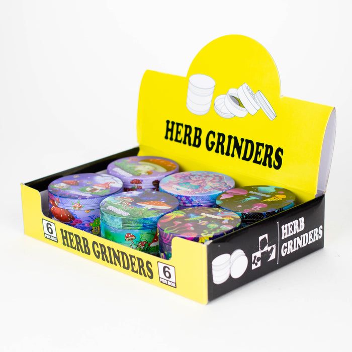 Z2.5" Metal Grinder 4 Layers with Fairytale Design Box of 6 [GZ401] Display Pack 777 Smoke