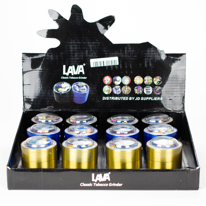 2" Metal Grinder 4 Layers with Dice and Light RM Design Box of 12 Display Pack 777 Smoke