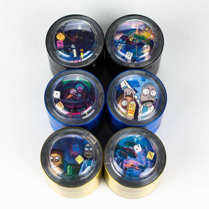 2" Metal Grinder 4 Layers with Dice and Light RM Design Box of 12 Display Pack 777 Smoke