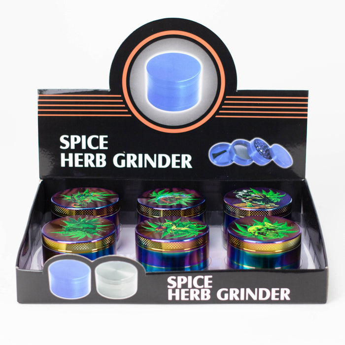 Weed Rainbow Grinder 4pts 55mm Box of 6 Display Pack NIBO Distribution