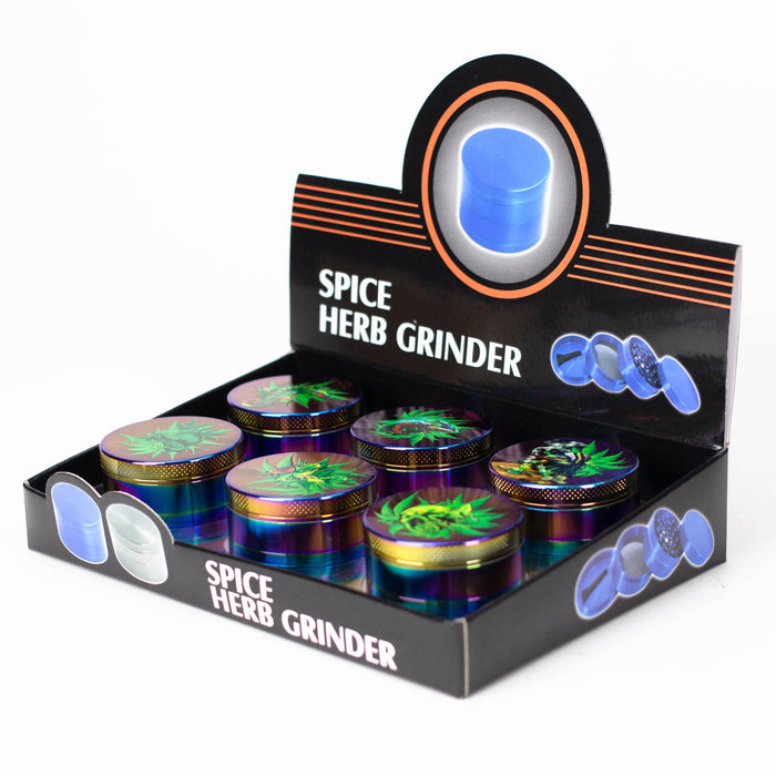 Weed Rainbow Grinder 4pts 55mm Box of 6 Display Pack NIBO Distribution