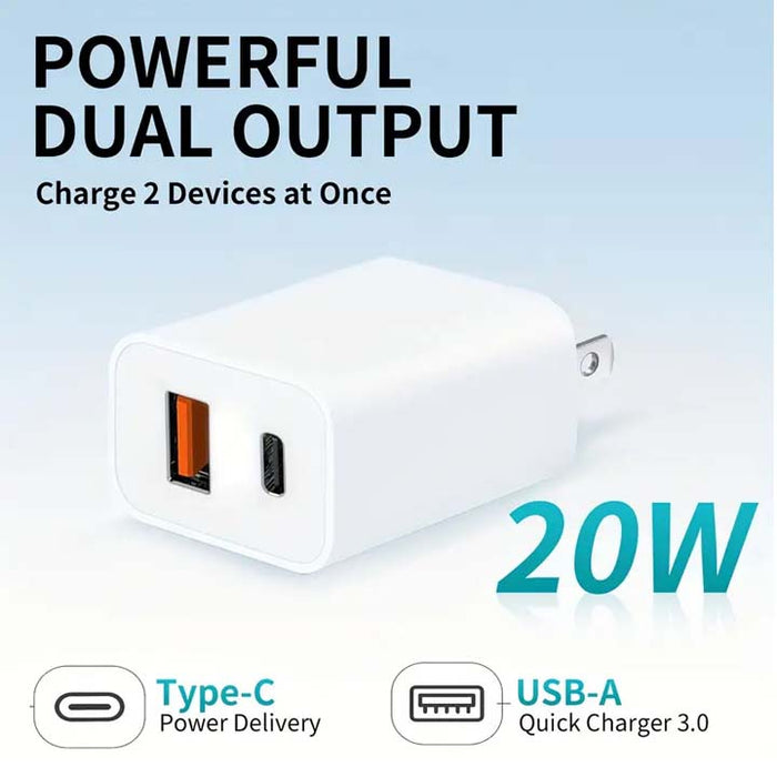 Dual Output USB-C + USB-A Charger Adapter Super Supplys Inc