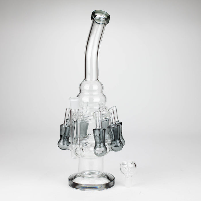 13" Multi chamber glass bong with inline difuser Bongs Bongzie Smokes