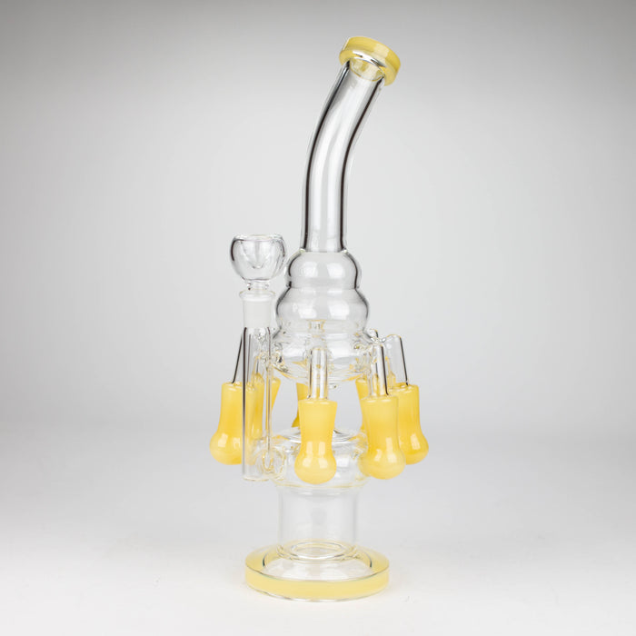 13" Multi chamber glass bong with inline difuser Bongs Bongzie Smokes Yellow