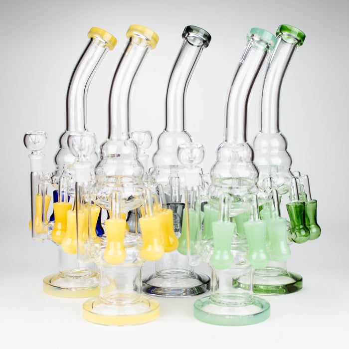 13" Multi chamber glass bong with inline difuser Bongs Bongzie Smokes