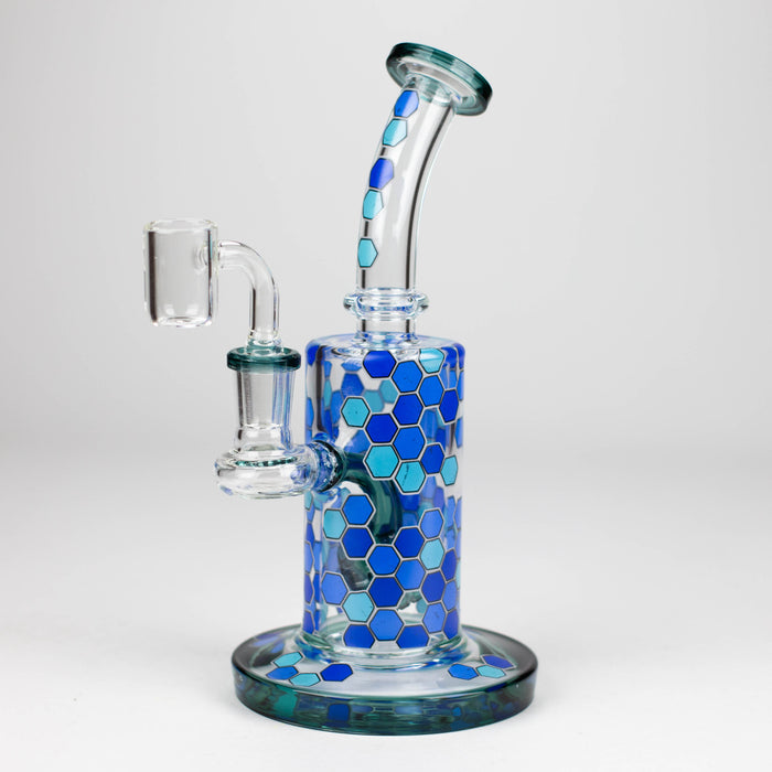 Z8" Color accented Rig With Banger and Bowl Glass Rig 777 Smoke