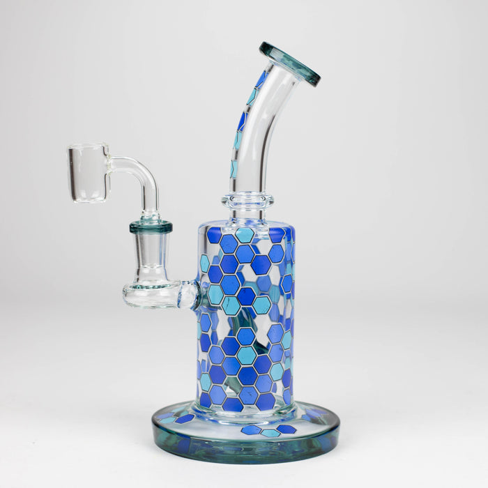 Z8" Color accented Rig With Banger and Bowl Glass Rig 777 Smoke